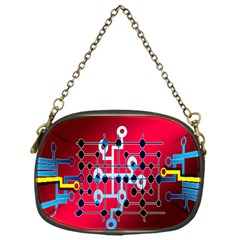 Board Circuits Trace Control Center Chain Purses (one Side)  by Nexatart