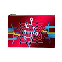 Board Circuits Trace Control Center Cosmetic Bag (large)  by Nexatart