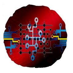 Board Circuits Trace Control Center Large 18  Premium Round Cushions by Nexatart