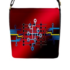 Board Circuits Trace Control Center Flap Messenger Bag (l)  by Nexatart