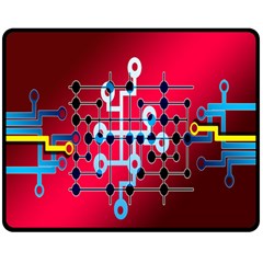 Board Circuits Trace Control Center Double Sided Fleece Blanket (medium)  by Nexatart