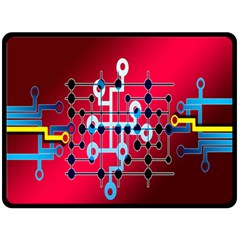 Board Circuits Trace Control Center Double Sided Fleece Blanket (large)  by Nexatart