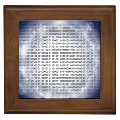 Binary Computer Technology Code Framed Tiles by Nexatart