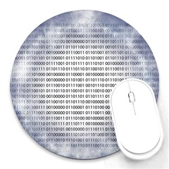 Binary Computer Technology Code Round Mousepads by Nexatart