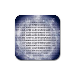 Binary Computer Technology Code Rubber Coaster (square)  by Nexatart