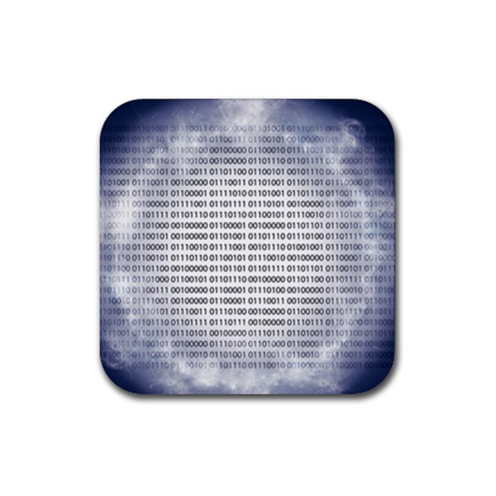 Binary Computer Technology Code Rubber Coaster (Square) 