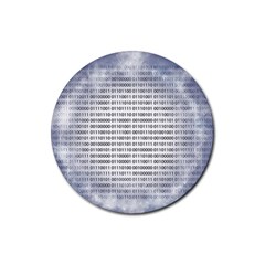 Binary Computer Technology Code Rubber Coaster (round)  by Nexatart