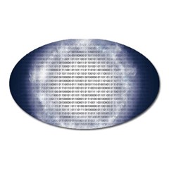 Binary Computer Technology Code Oval Magnet by Nexatart