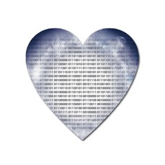 Binary Computer Technology Code Heart Magnet by Nexatart