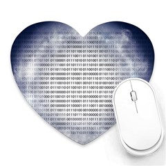 Binary Computer Technology Code Heart Mousepads by Nexatart