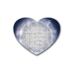 Binary Computer Technology Code Heart Coaster (4 Pack)  by Nexatart