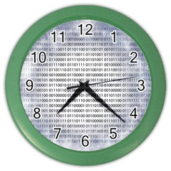 Binary Computer Technology Code Color Wall Clocks by Nexatart