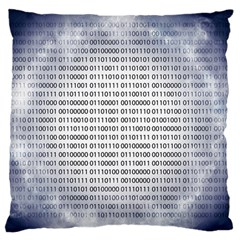 Binary Computer Technology Code Large Cushion Case (one Side) by Nexatart