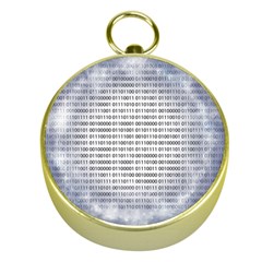 Binary Computer Technology Code Gold Compasses by Nexatart