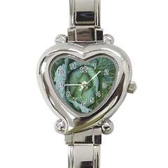 Bright Cabbage Color Dew Flora Heart Italian Charm Watch by Nexatart