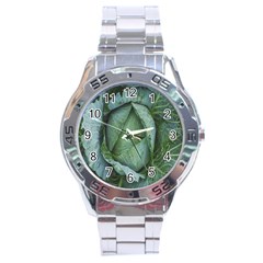 Bright Cabbage Color Dew Flora Stainless Steel Analogue Watch by Nexatart