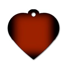 Brown Gradient Frame Dog Tag Heart (One Side)