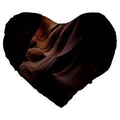 Canyon Desert Landscape Pattern Large 19  Premium Flano Heart Shape Cushions by Nexatart