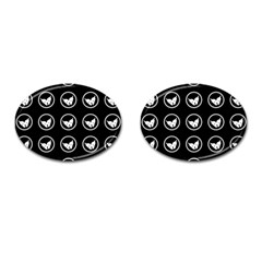 Butterfly Wallpaper Background Cufflinks (Oval)