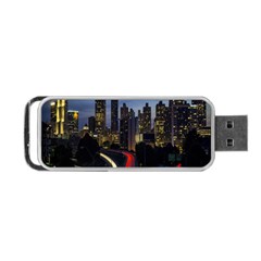 Building And Red And Yellow Light Road Time Lapse Portable Usb Flash (two Sides) by Nexatart