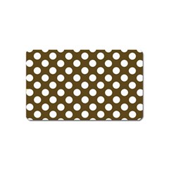 Brown Polkadot Background Magnet (name Card) by Nexatart