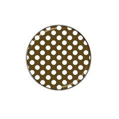 Brown Polkadot Background Hat Clip Ball Marker (4 Pack)