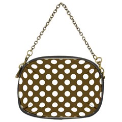 Brown Polkadot Background Chain Purses (two Sides)  by Nexatart