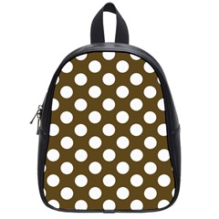 Brown Polkadot Background School Bags (small) 