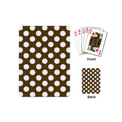 Brown Polkadot Background Playing Cards (mini)  by Nexatart