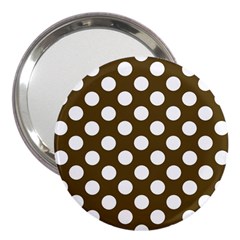 Brown Polkadot Background 3  Handbag Mirrors by Nexatart