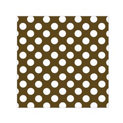 Brown Polkadot Background Small Satin Scarf (square) by Nexatart