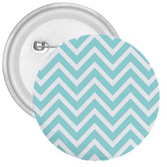 Chevrons Zigzags Pattern Blue 3  Buttons by Nexatart