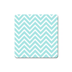 Chevrons Zigzags Pattern Blue Square Magnet