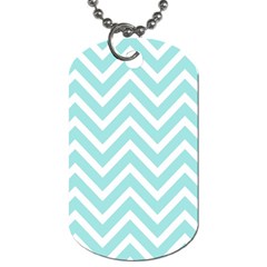 Chevrons Zigzags Pattern Blue Dog Tag (two Sides)