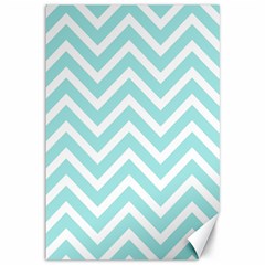 Chevrons Zigzags Pattern Blue Canvas 12  X 18   by Nexatart