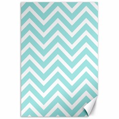 Chevrons Zigzags Pattern Blue Canvas 24  X 36 