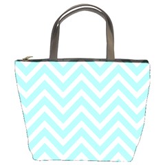 Chevrons Zigzags Pattern Blue Bucket Bags