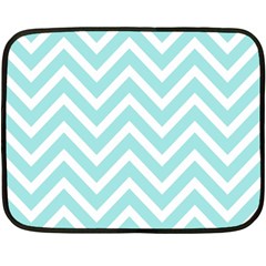 Chevrons Zigzags Pattern Blue Double Sided Fleece Blanket (mini) 