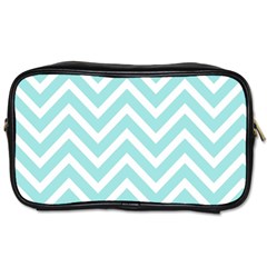 Chevrons Zigzags Pattern Blue Toiletries Bags 2-side by Nexatart