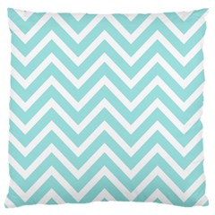 Chevrons Zigzags Pattern Blue Large Cushion Case (two Sides) by Nexatart