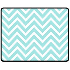 Chevrons Zigzags Pattern Blue Double Sided Fleece Blanket (medium) 