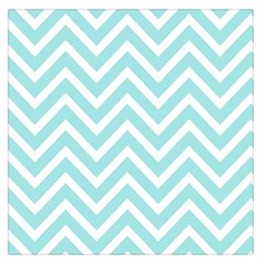 Chevrons Zigzags Pattern Blue Large Satin Scarf (square)