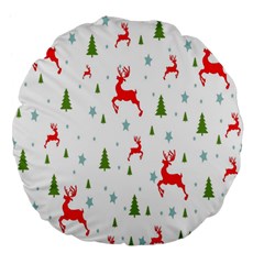 Christmas Pattern Large 18  Premium Flano Round Cushions by Nexatart