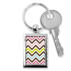 Chevrons Stripes Colors Background Key Chains (rectangle) 