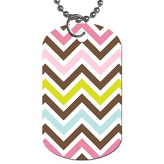 Chevrons Stripes Colors Background Dog Tag (two Sides)