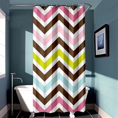 Chevrons Stripes Colors Background Shower Curtain 36  X 72  (stall)  by Nexatart