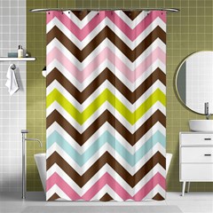 Chevrons Stripes Colors Background Shower Curtain 48  X 72  (small)  by Nexatart