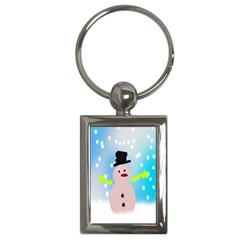 Christmas Snowman Key Chains (rectangle)  by Nexatart