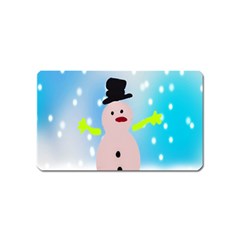 Christmas Snowman Magnet (name Card) by Nexatart