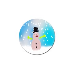 Christmas Snowman Golf Ball Marker by Nexatart